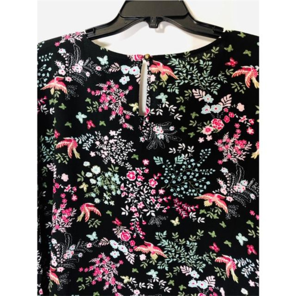 Plus Womens Bobeau Double Ruffle Blouse Black 3X - Picture 5 of 8